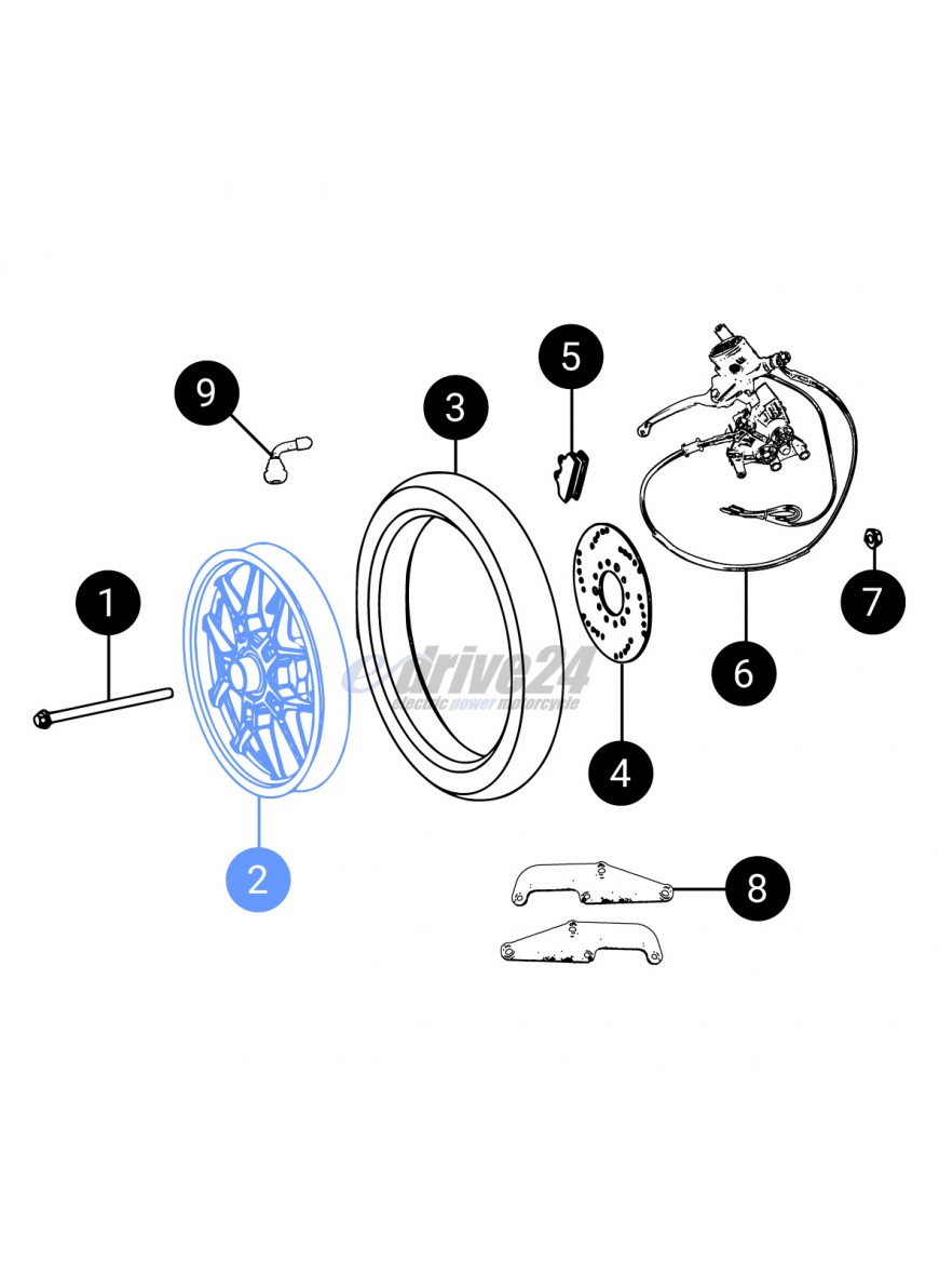 Vorderrad Aluminium 17"